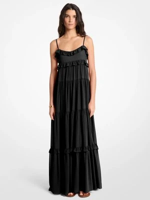 Warstwowa sukienka maxi z falbaniastej żorżety MICHAEL Michael Kors