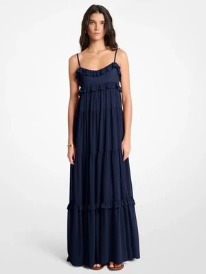 Warstwowa sukienka maxi z falbaniastej żorżety MICHAEL Michael Kors