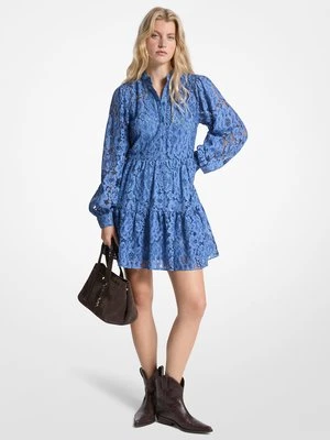 Warstwowa sukienka mini z kwiecistej bawełnianej koronki MICHAEL Michael Kors