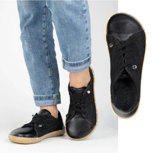 WASAK Buty damskie barefoot minimalistyczne skórzane 0771W czarne jeans