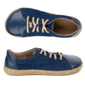 WASAK Buty damskie barefoot minimalistyczne skórzane 0771W granatowe jeans niebieskie