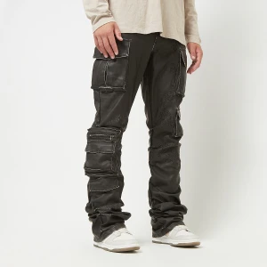 Washed Vegan Leather Utility Pants, markiSmoke Rise, Bojówki, w kolorze czarny, rozmiar: