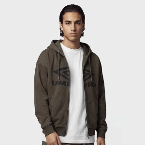Washed Zip Through Hoodie Umbro brązowy