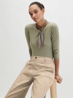 Wąski, barwiony materiałowy longsleeve Marc O'Polo