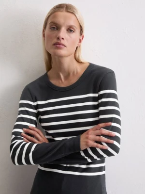 Wąski longsleeve w paski Marc O'Polo modrá