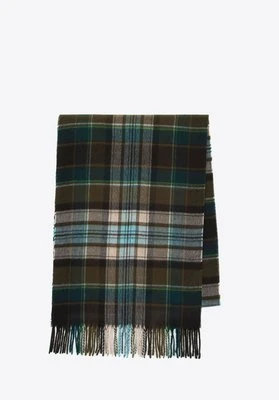 Wąski męski szal w kratę zielono - beżowy Wittchen