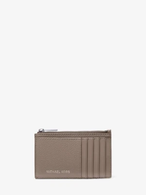 Wąski portfel Cooper ze skóry groszkowej na zamek błyskawiczny Michael Kors