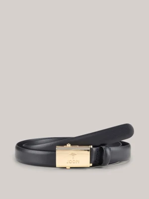 Wąski skórzany pasek w granatowym kolorze Joop