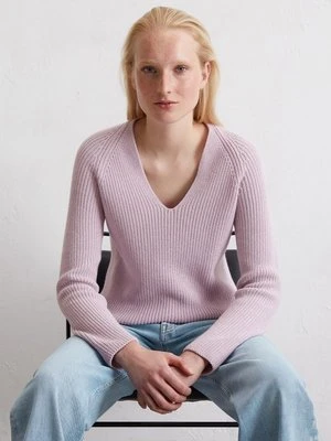 Wąski sweter z dzianiny z dekoltem w szpic Marc O'Polo