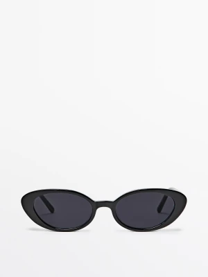 Wąskie Okulary Przeciwsłoneczne - Czarny - - Massimo Dutti - Female
