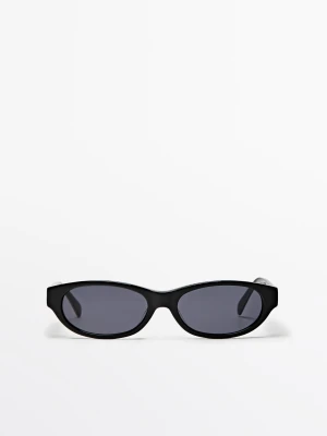 Wąskie Okulary Przeciwsłoneczne - Czarny - - Massimo Dutti - Kobieta