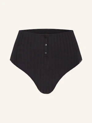 Watercult Dół Od Bikini Z Wysokim Stanem Henley Rib schwarz