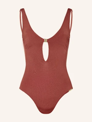 Watercult Strój Kąpielowy Crafted Essentials Z Wycięciem rot CIEMNOCZERWONY
