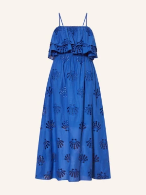 Watercult Sukienka Plażowa Dolce Lemon Z Koronki Ażurowej blau