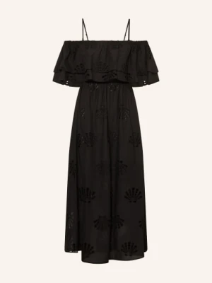 Watercult Sukienka Plażowa Dolce Lemon Z Koronki Ażurowej schwarz
