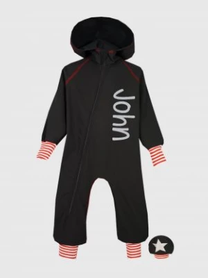 Waterproof Softshell Overall Comfy Black Striped Red/White Cuffs Jumpsuit iELM