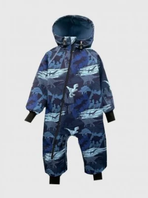 Waterproof Softshell Overall Comfy Dino Shadows Blue Jumpsuit iELM