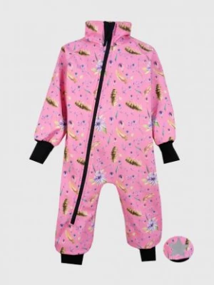 Waterproof Softshell Overall Comfy Flowers And Feathers Pink Bodysuit iELM