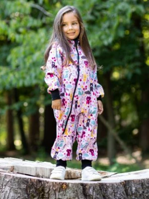 Waterproof Softshell Overall Comfy Forest Animals Pink Jumpsuit iELM