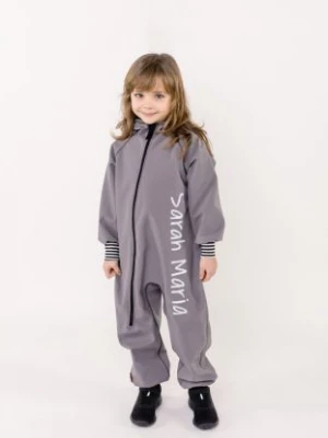 Waterproof Softshell Overall Comfy Grey Striped Cuffs Jumpsuit iELM