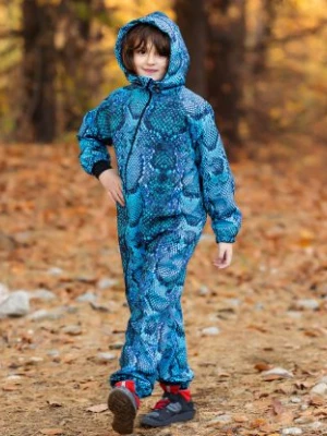 Waterproof Softshell Overall Comfy Snake Blue Jumpsuit iELM