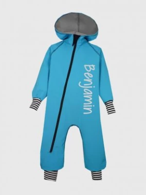 Waterproof Softshell Overall Comfy Ice Blue Striped Cuffs Jumpsuit iELM