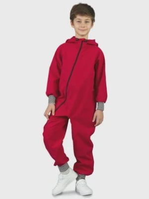 Waterproof Softshell Overall Comfy Intense Red Striped Cuffs Jumpsuit iELM