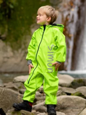 Waterproof Softshell Overall Comfy Neon Green Striped Cuffs Jumpsuit iELM