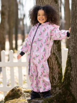 Waterproof Softshell Overall Comfy Panda And Rainbows Pink Jumpsuit iELM