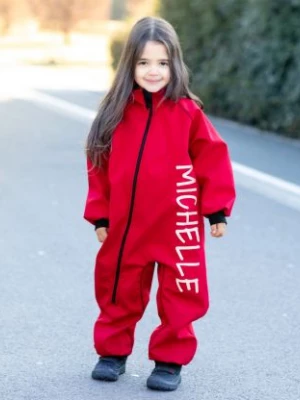 Waterproof Softshell Overall Comfy Poppy Red Bodysuit iELM