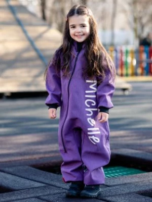 Waterproof Softshell Overall Comfy Purple Melange Jumpsuit iELM