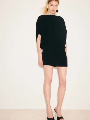 Dopasowana sukienka z dzianiny z odkrytymi plecami czarny - Kobieta - - MANGO