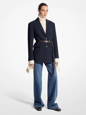 Wcięty w talii żakiet z gabardyny z mieszanki wełny MICHAEL KORS COLLECTION