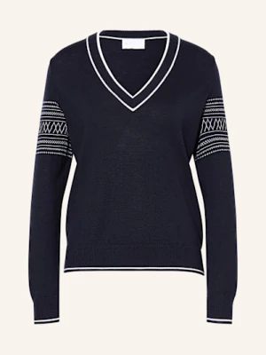 We Norwegians Sweter Signature Z Wełny Merino blau