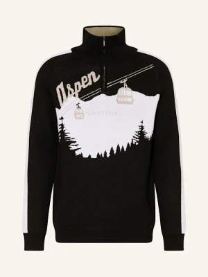 We Norwegians Swetry Typu Troyer Afterski Z Wełny Merino schwarz czarny