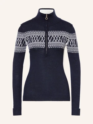 We Norwegians Warstwa Środkowa Signature Z Wełny Merino blau GRANATOWY