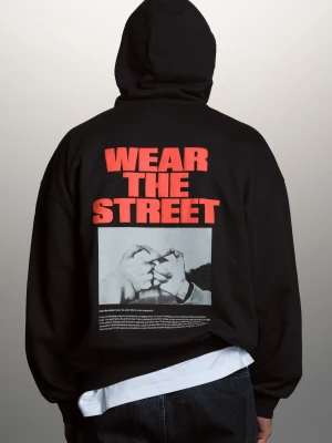 Wear The Street bluza z kapturem męska czarna Klasyk