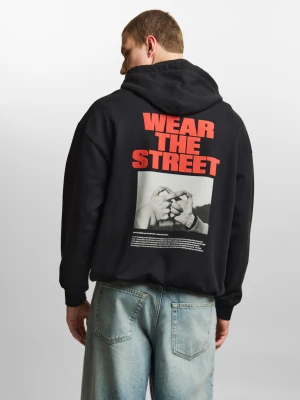 Wear The Street bluza z kapturem oversize męska czarna Klasyk