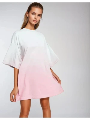 Weekday Koszulka w kolorze biało-jasnoróżowym rozmiar: M