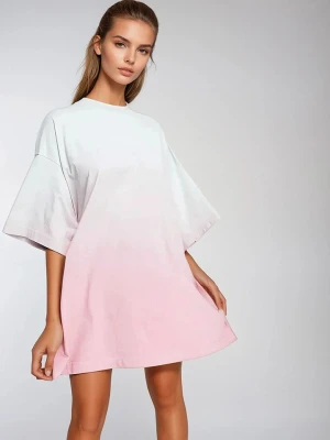 Weekday Koszulka w kolorze jasnoróżowo-miętowym rozmiar: M