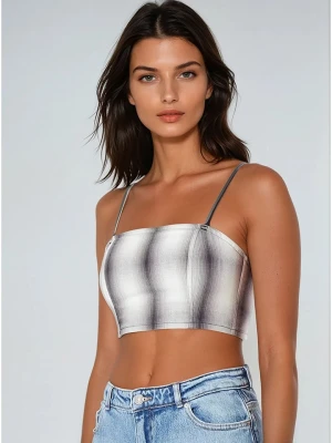 Weekday Top w kolorze biało-czarnym rozmiar: 38