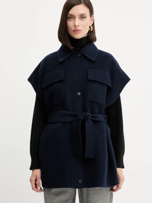 Weekend Max Mara bezrękawnik z wełną ELEGIA kolor granatowy przejściowy 2525276021600