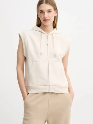 Weekend Max Mara bluza PANK damska kolor beżowy z kapturem gładka 2525926041600