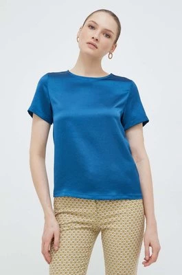 Weekend Max Mara bluzka damska kolor niebieski gładka 2415941061600
