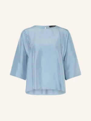 Weekend Max Mara Bluzka Fastoso Z Mieszanki Materiałów, Z Rękawami 3/4 I Jedwabiem blau NIEBIESKI