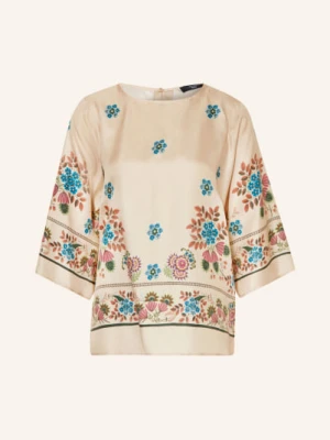 Weekend Max Mara Bluzka Wkdsamba Z Rękawami 3/4, Wykonana Z Jedwabiu beige