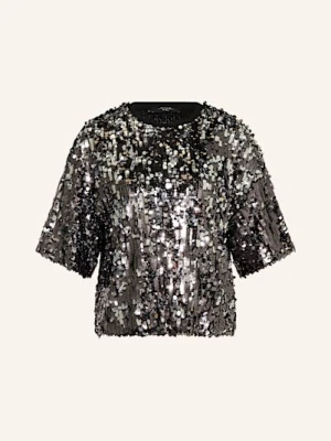 Weekend Max Mara Bluzka Z Siateczki Z Cekinami schwarz