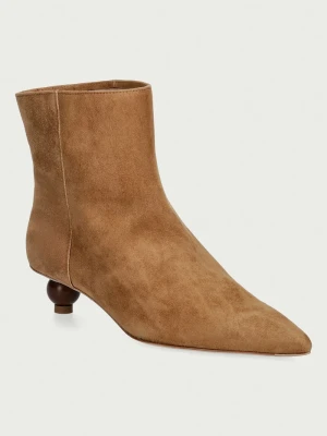Weekend Max Mara botki damskie zamszowe brązowy