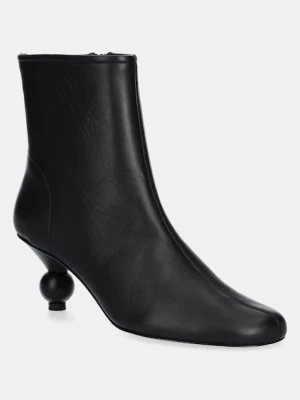 Weekend Max Mara botki skórzane Acro damskie kolor czarny na szpilce 2525796014600
