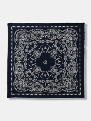 Weekend Max Mara chusta z dodatkiem wełny AEDUCATA damska kolor granatowy wzorzysta 2615541134600